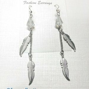 2 Feather Drop Earrings